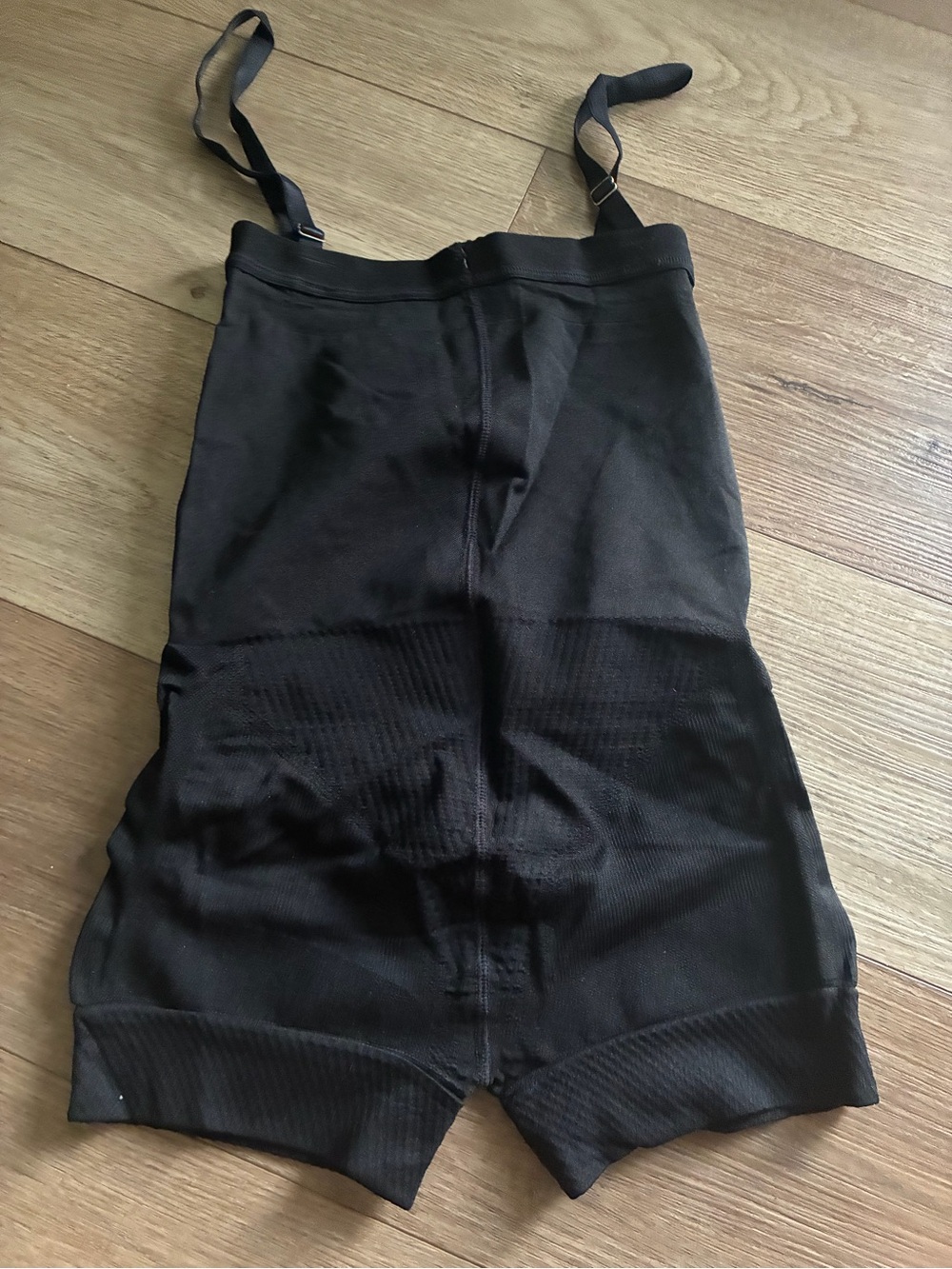 Womens black Shapewear Compression Shorts with Adjustable Straps